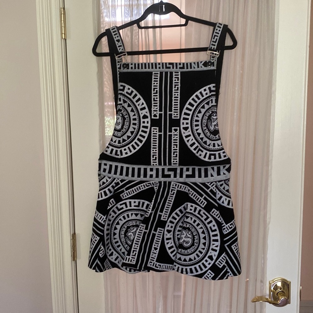 Buddhist Punk denim bib mini dress